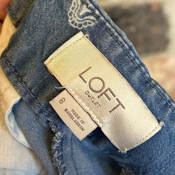 5 for $25🔥LOFT Lyocell Printed Light Wash Jeans Size 8 - Picture 4 of 6